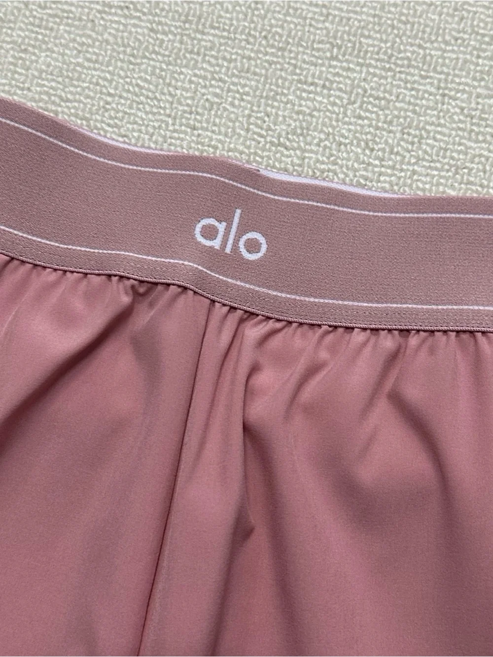 ALO Yoga Mauve Pink Layered Athletic Shorts